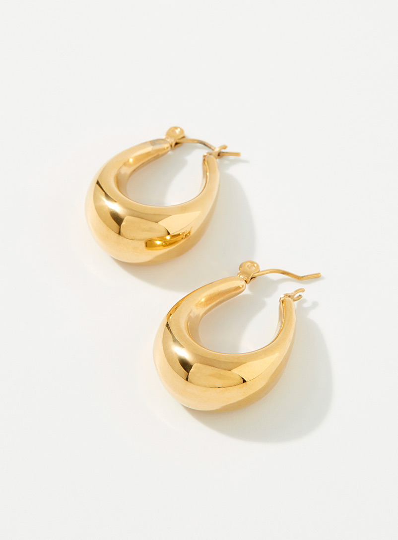 Oval domed earrings product image (primary)