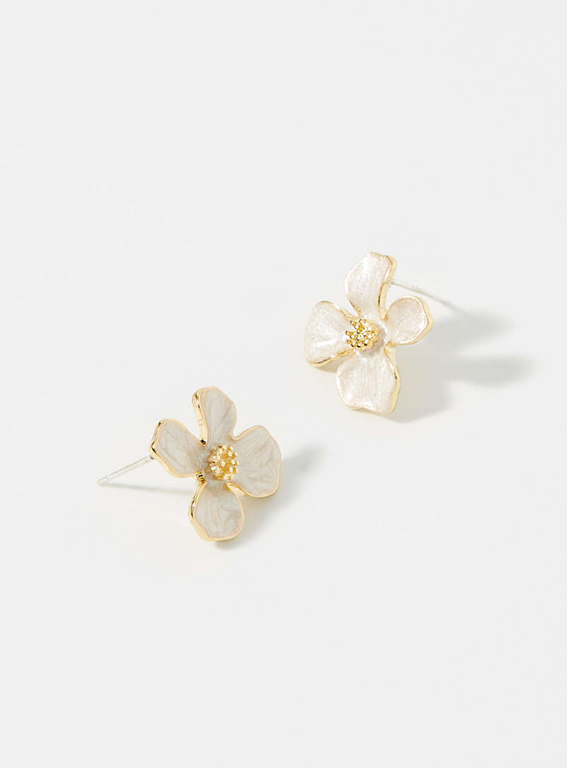 Enameled Petal Earrings