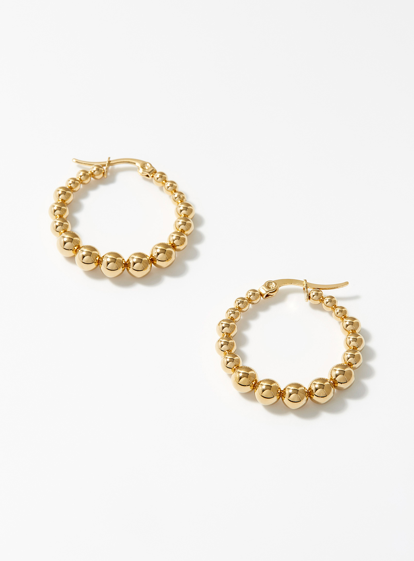 Simons - Women's Golden bead Hoop Earrings