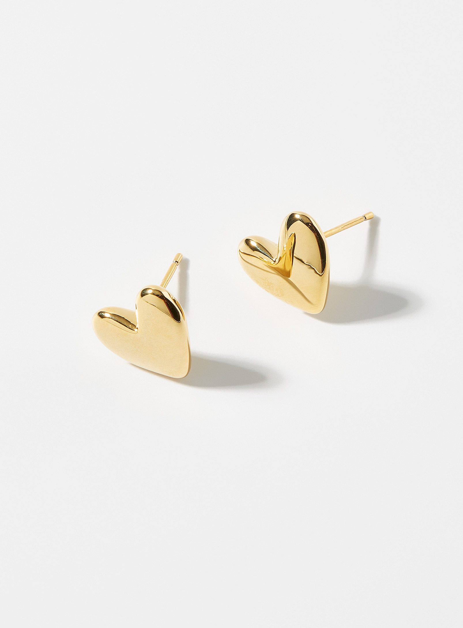 Simons - Women's Gold heart earrings