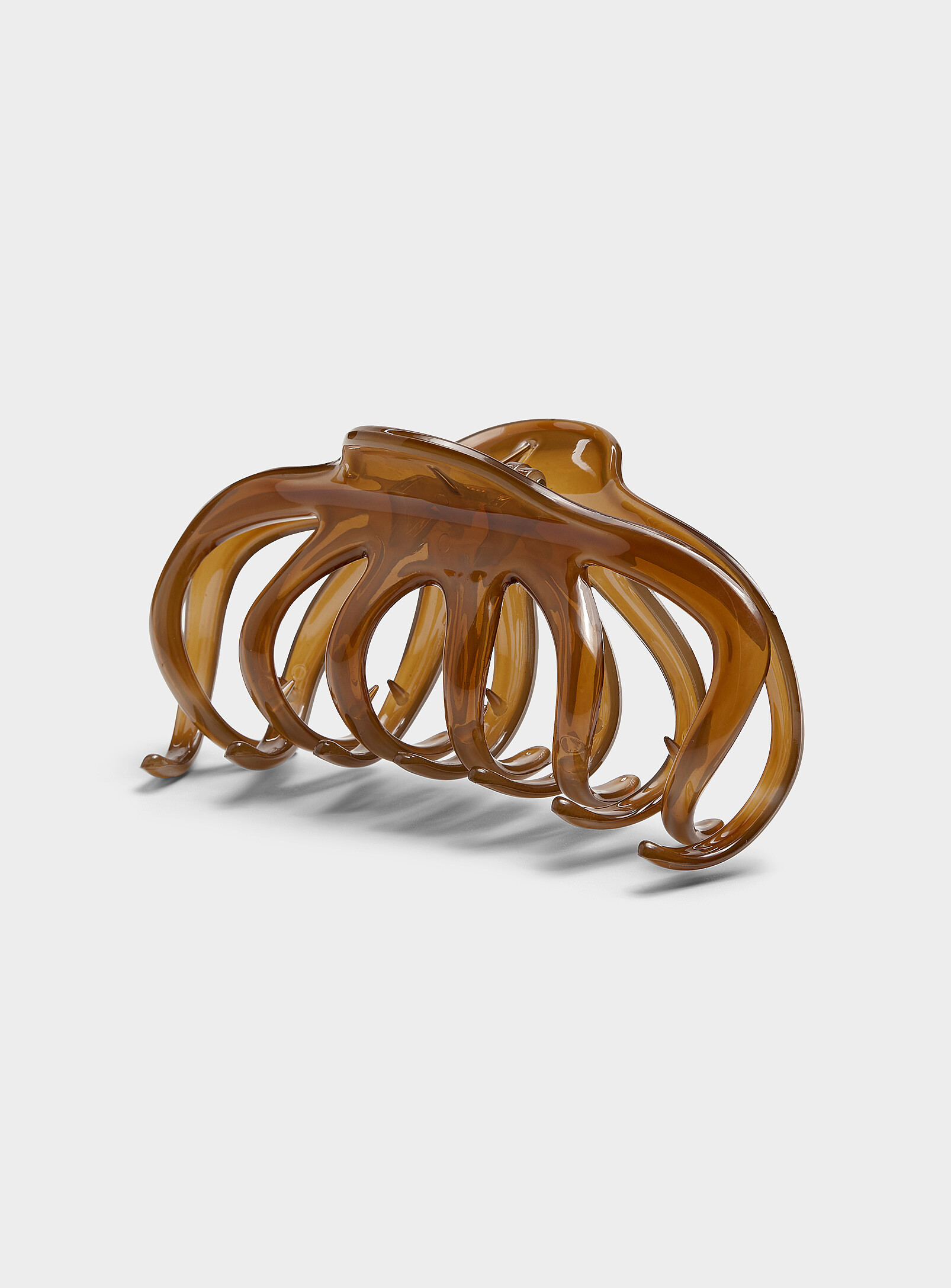 Simon's Large Rounded Clip In Brown