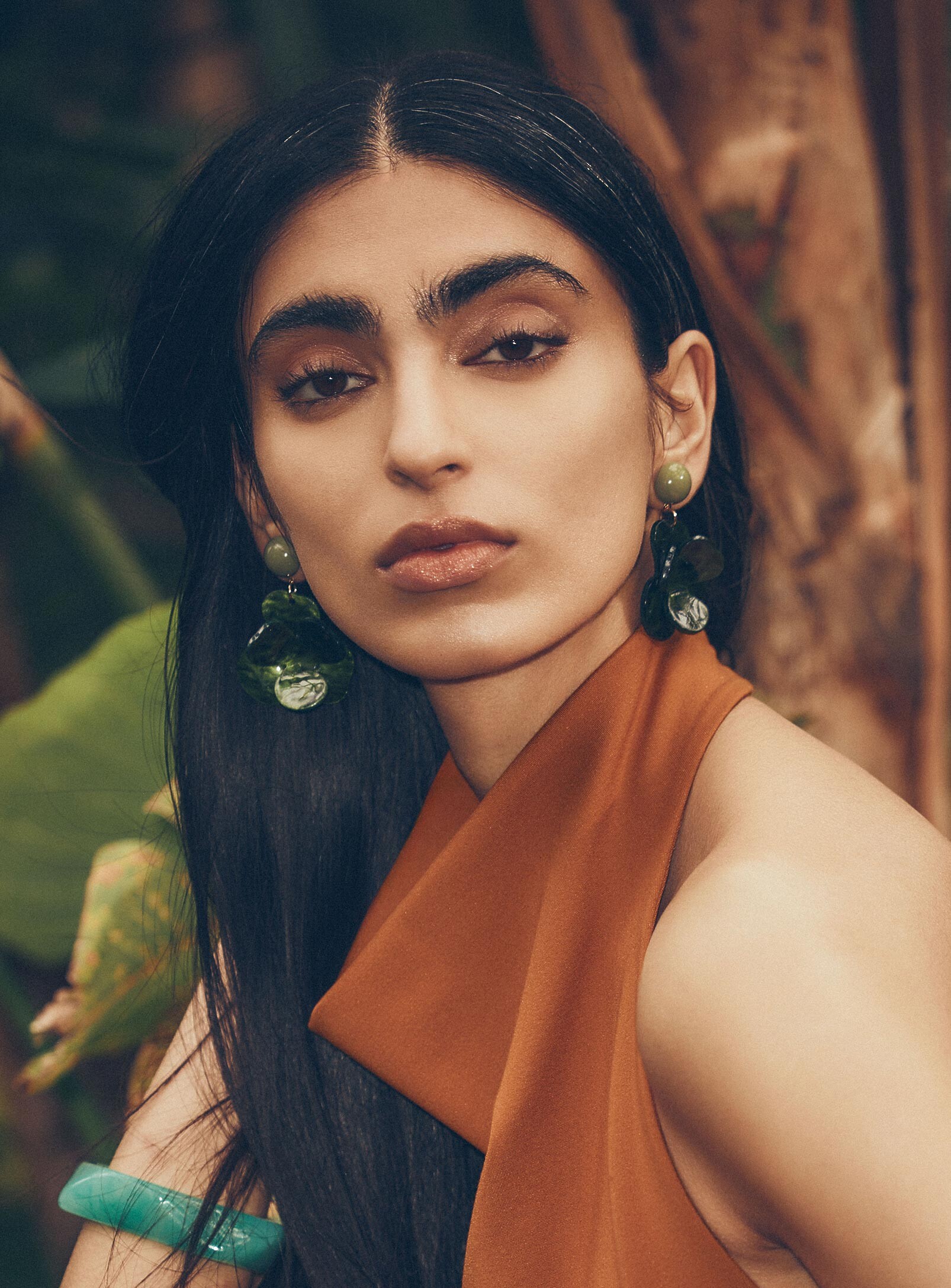 Raised flower statement earrings