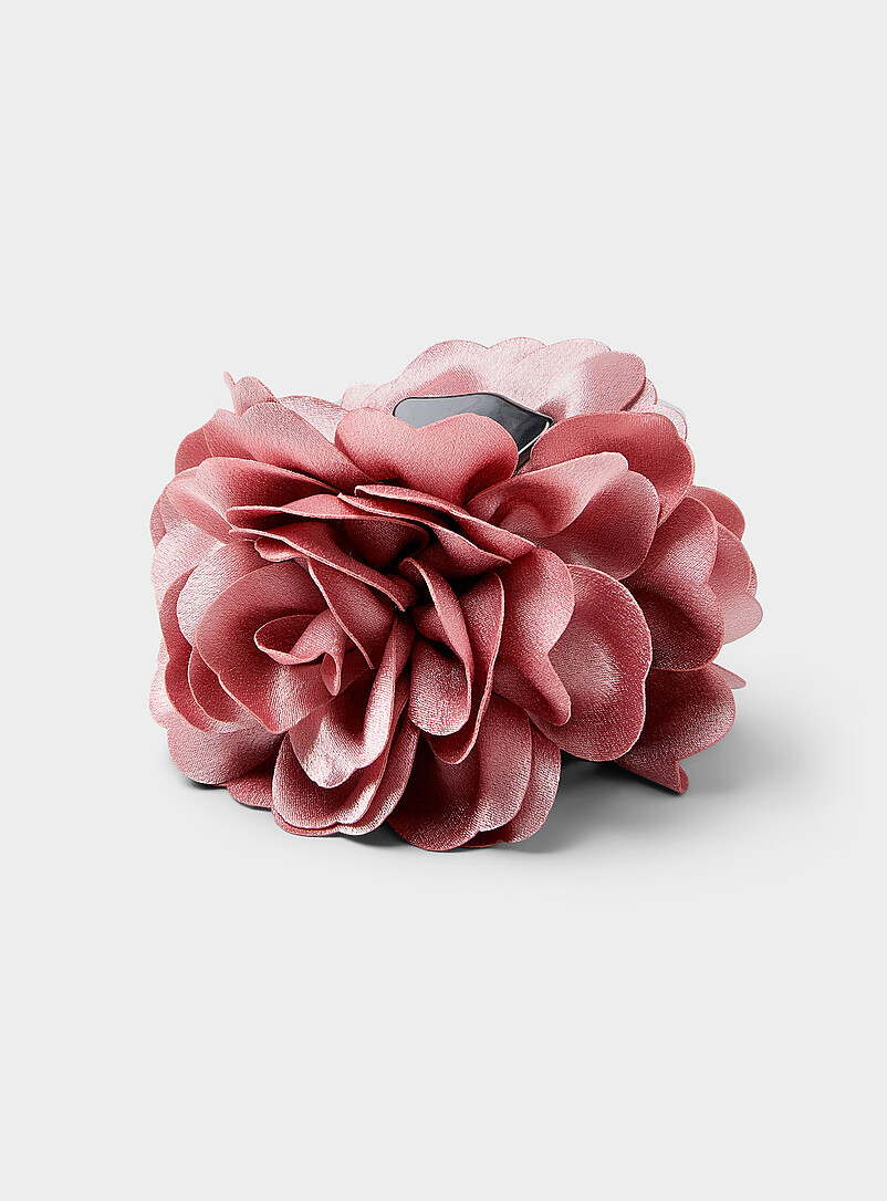 Satiny fabric flower clip product image (primary)