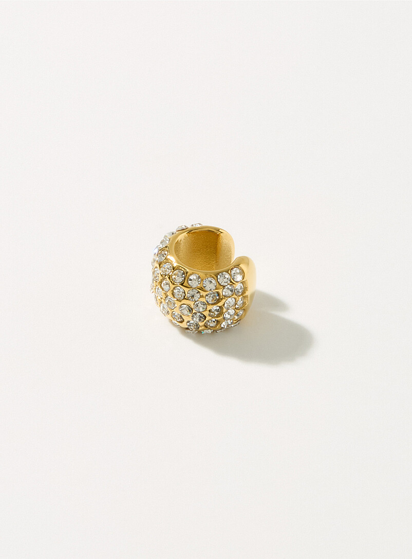 Small zircon golden ear cuff product image (primary)