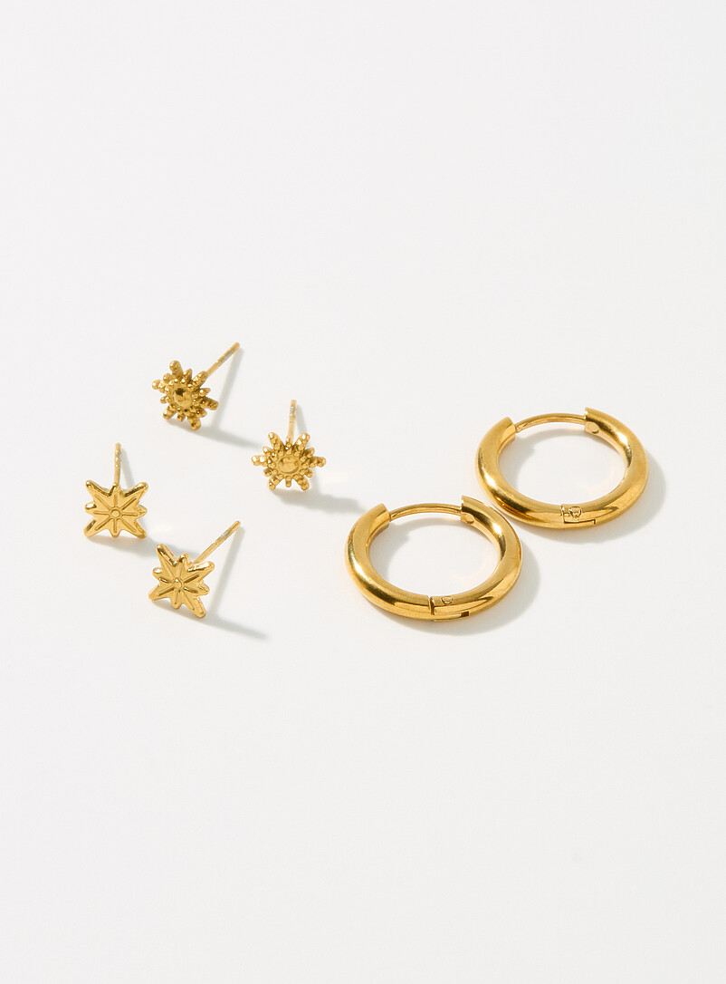 Star-And-Ring Earrings Set Of 3