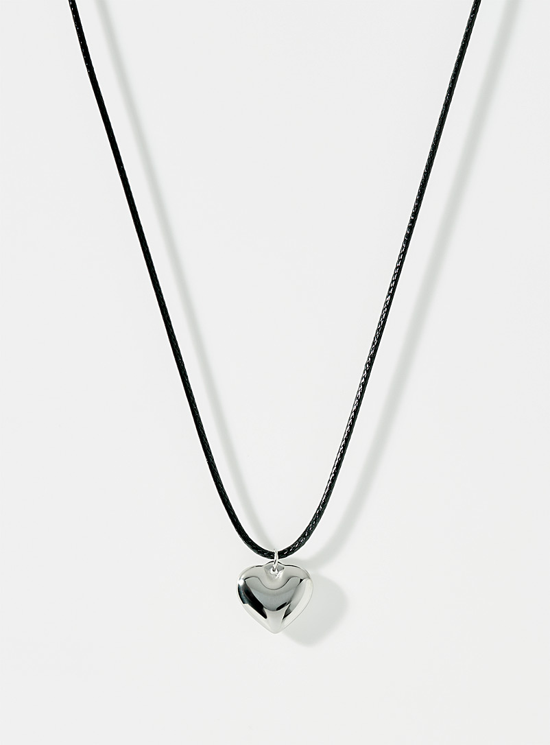 Small heart cord necklace product image (primary)
