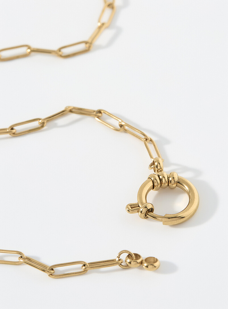 Gold paperclip-link chain product image 2
