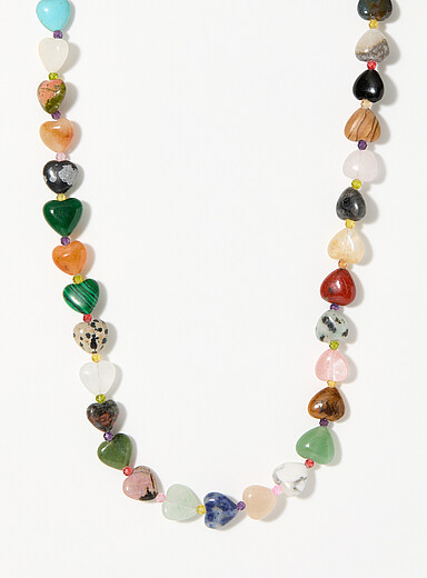 Natural stone heart necklace product image 3