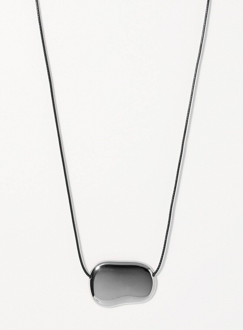 Flat metallic medallion rope necklace product image 2