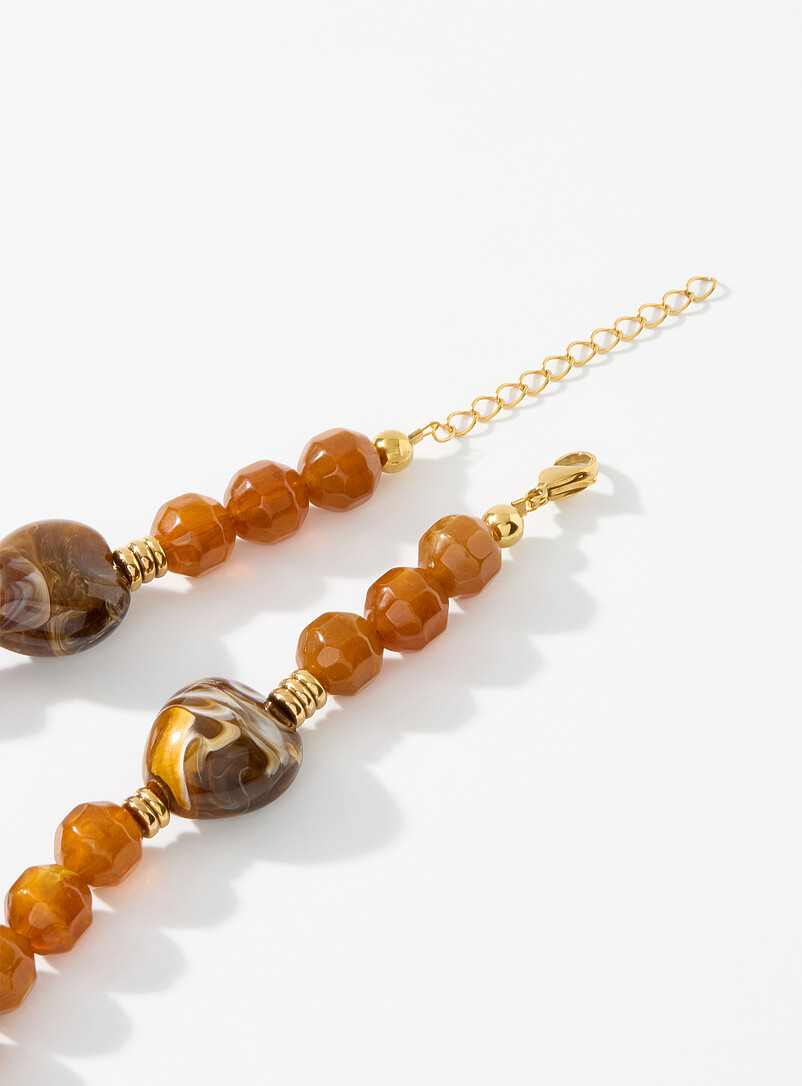 Giant heart pendant and natural stone necklace product image 3