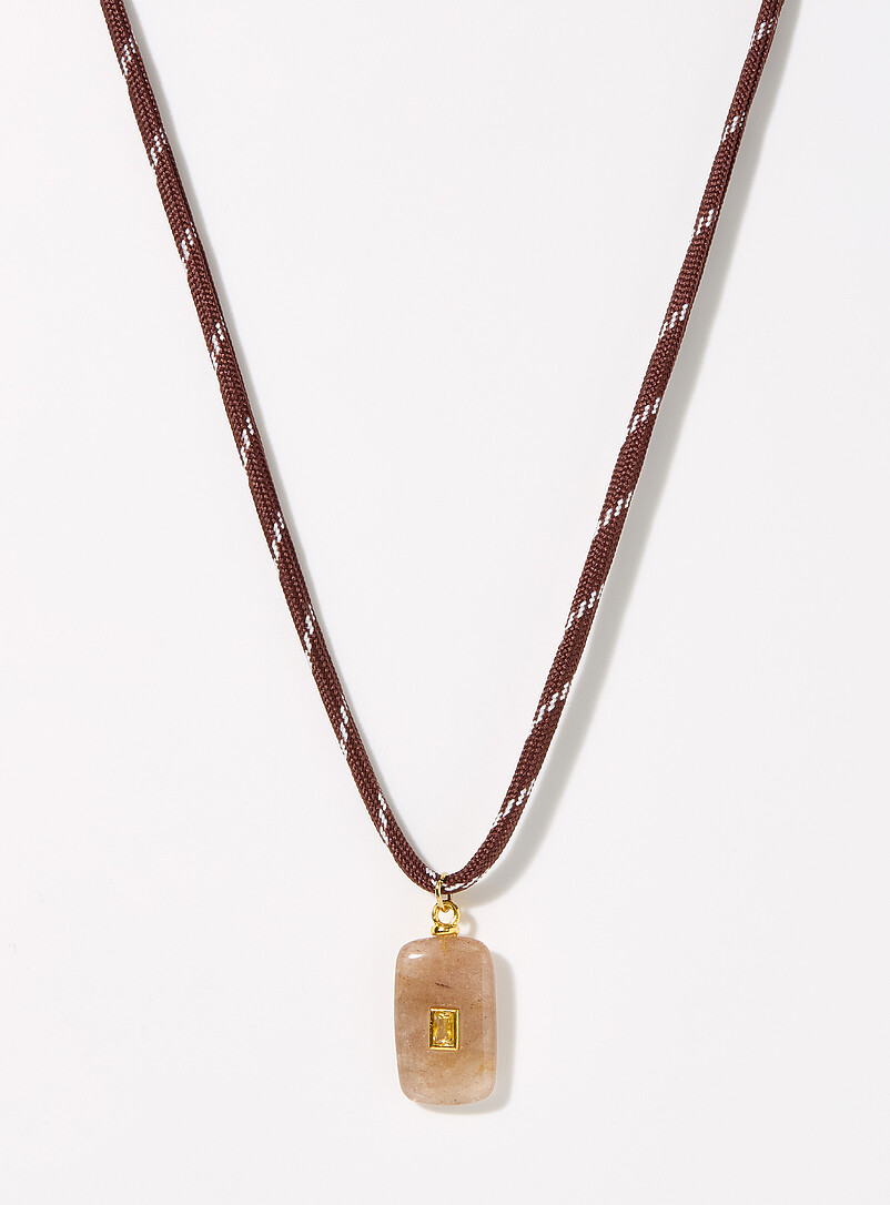 Natural-Stone Cord Necklace