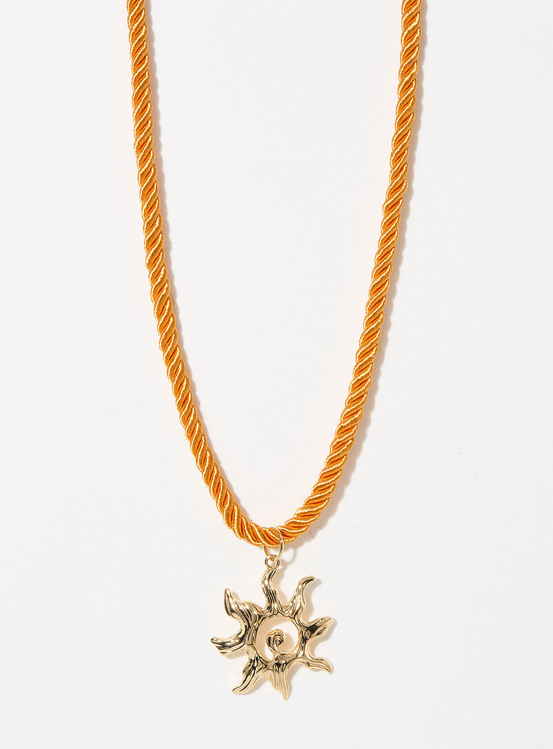Sun Orange Cord Necklace