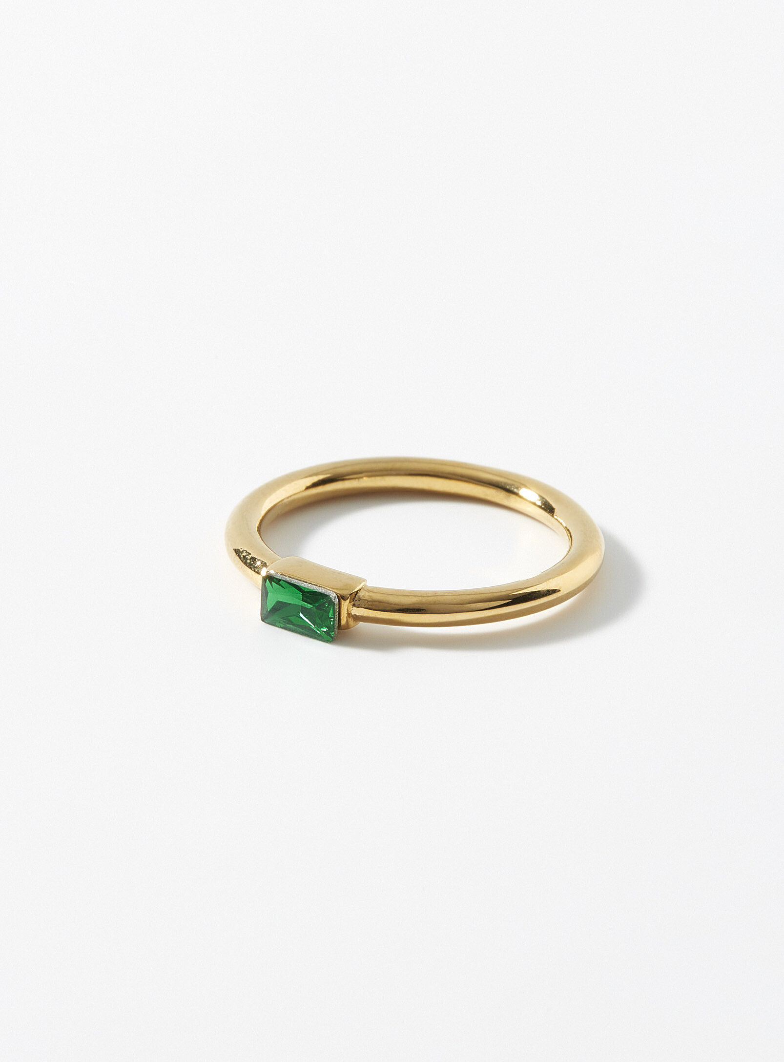 Simon's Small Rectangular Stone Ring In Mint/pistachio Green