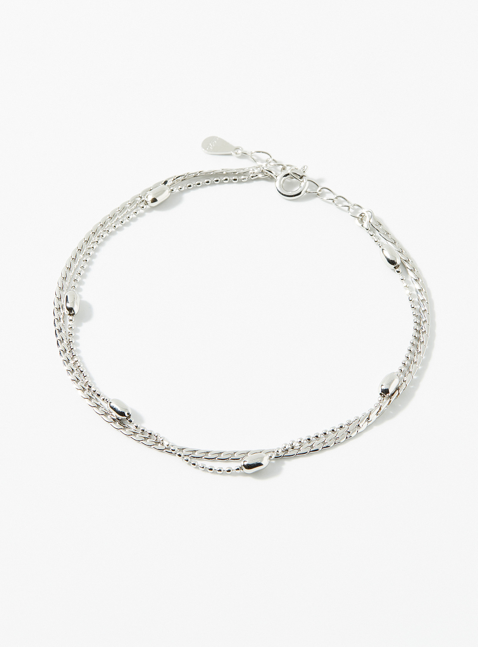 Simons - Women's Silver double row bracelet