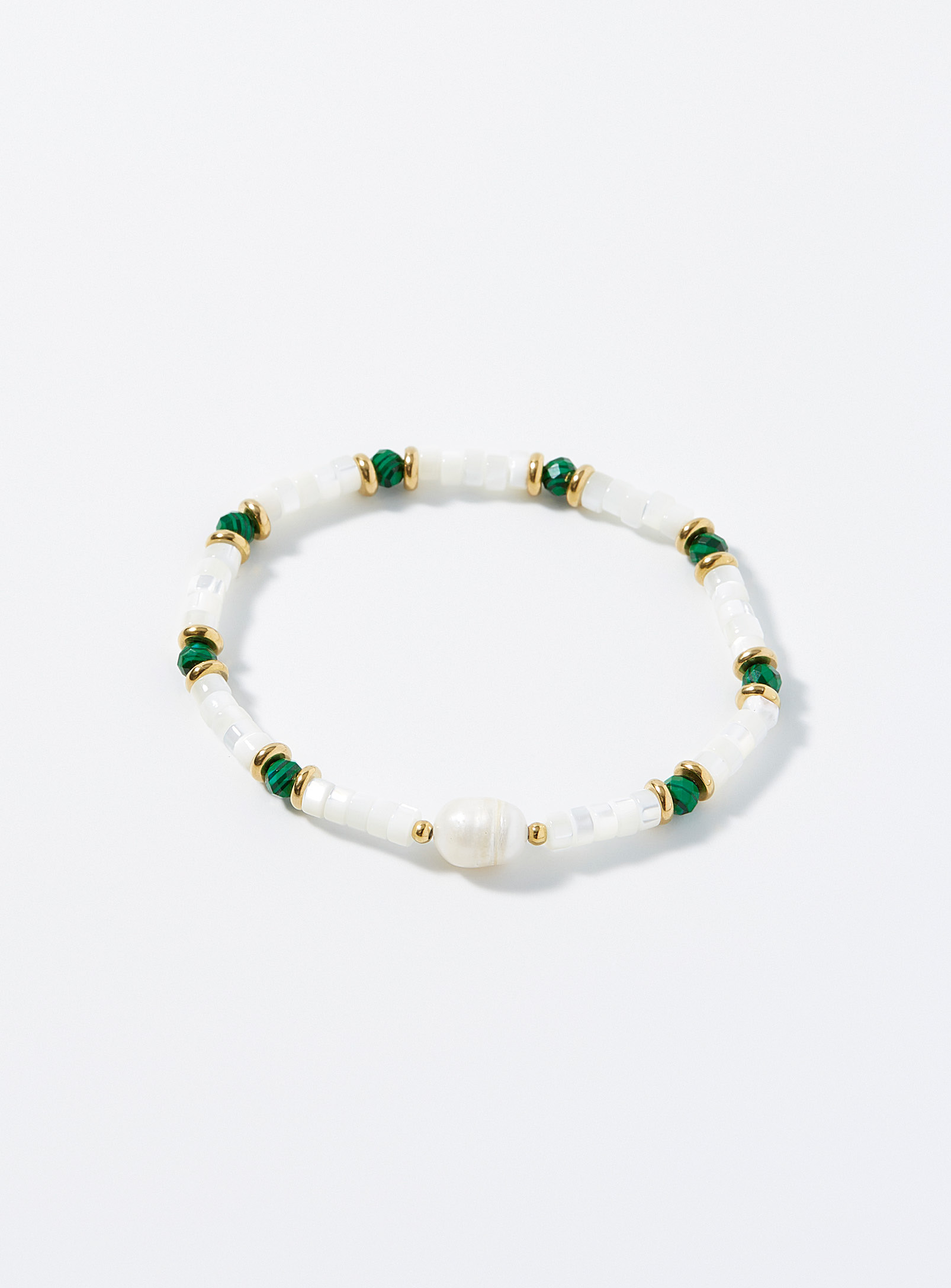 Simons - Women's Malachite-accent pearly bracelet