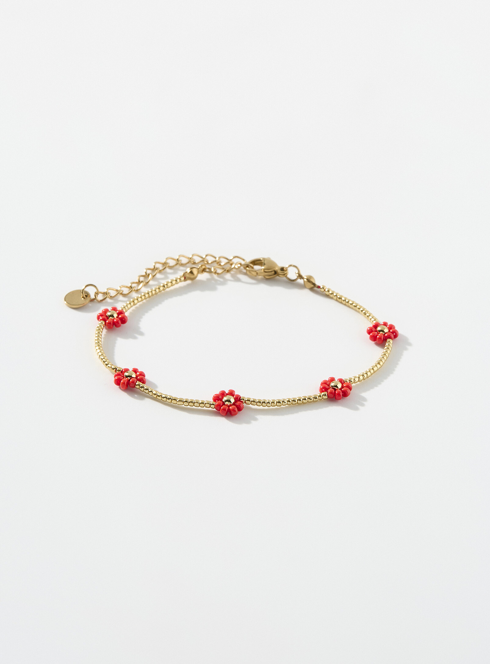 Simons - Summer flower beaded bracelet (Women, Red, ONE SIZE)