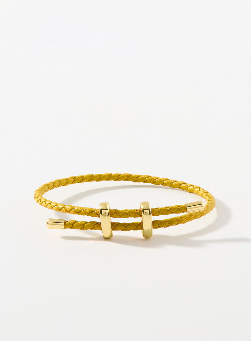 Braided faux-leather bracelet product image (primary)