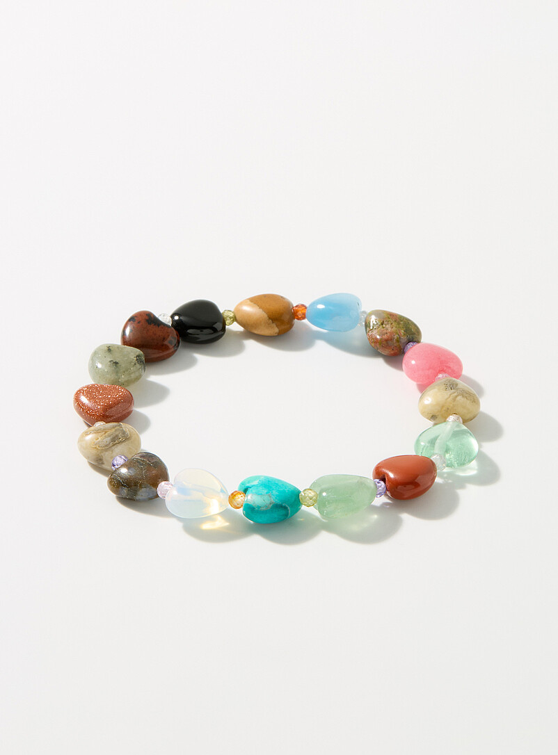 Heart natural stone bracelet product image (primary)