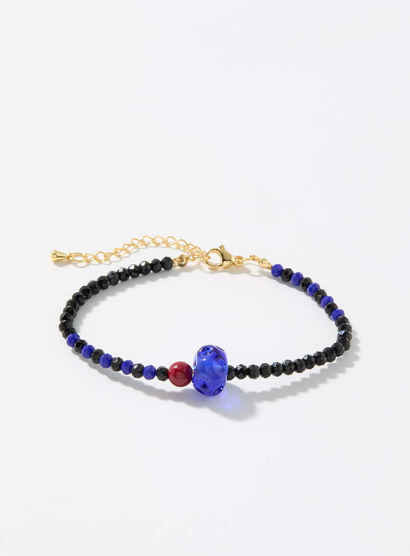 Faceted-bead and stone bracelet product image (primary)