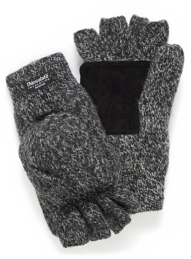 Heathered wool hooded gloves | Le 31 | Mens Mittens | Simons