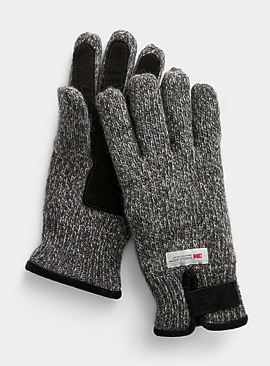 Velcro cuff wool-blend gloves
