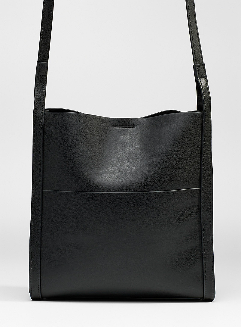 Simons Black Soft recycled shoulder bag for women