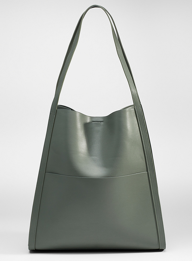 Simons Mossy Green Soft recycled tote for women