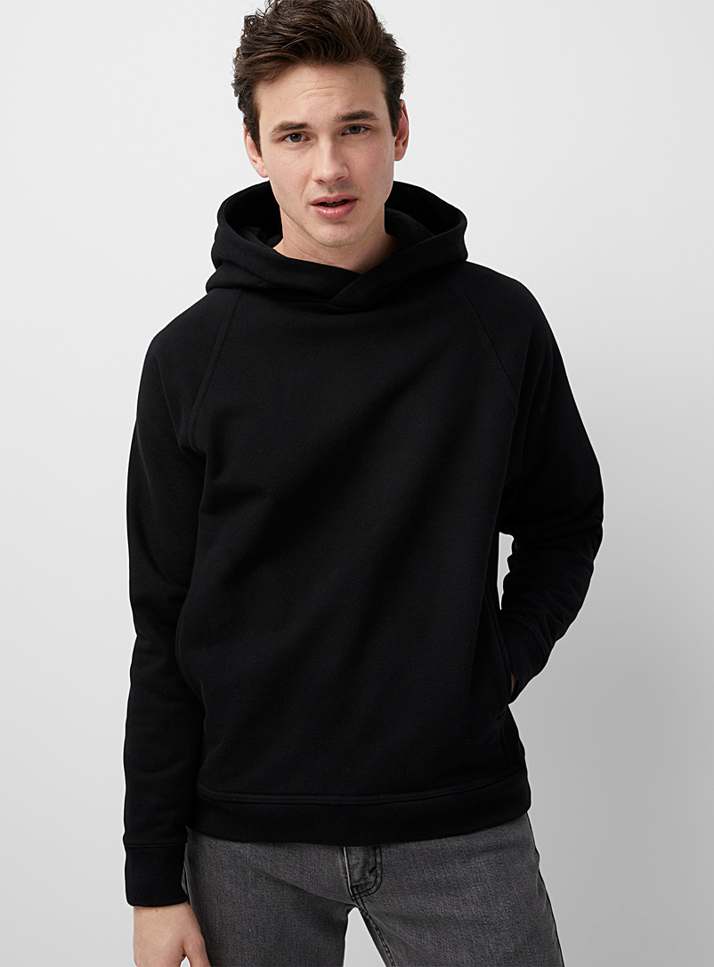 Le 31 Black Organic cotton hooded sweatshirt Made in Canada for men