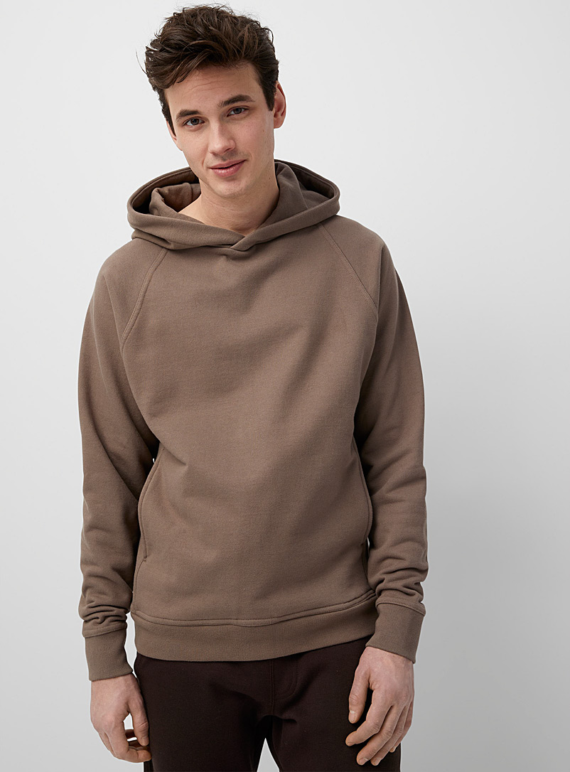 Le 31 Light Brown Organic cotton hooded sweatshirt Made in Canada for men