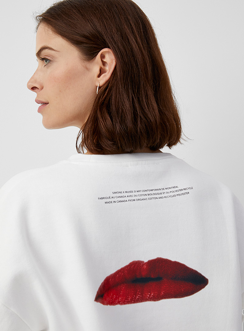 Contemporaine Ivory White MAC sweatshirt Made in Canada for women