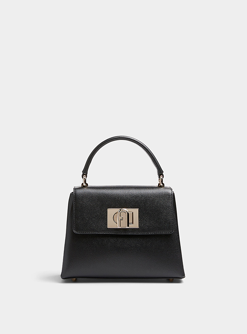 Furla Black 1927 mini structured leather bag for women