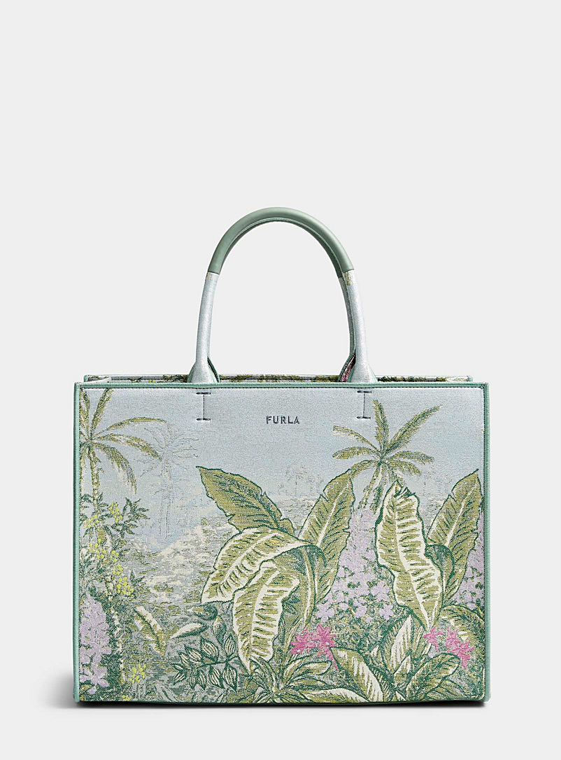 Furla Patterned Green Opportunity tapestry tote for women