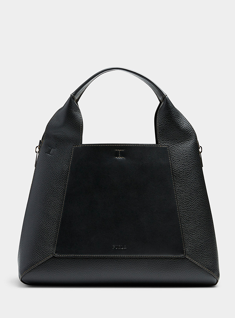 Furla Black Gilda leather saddle bag for women