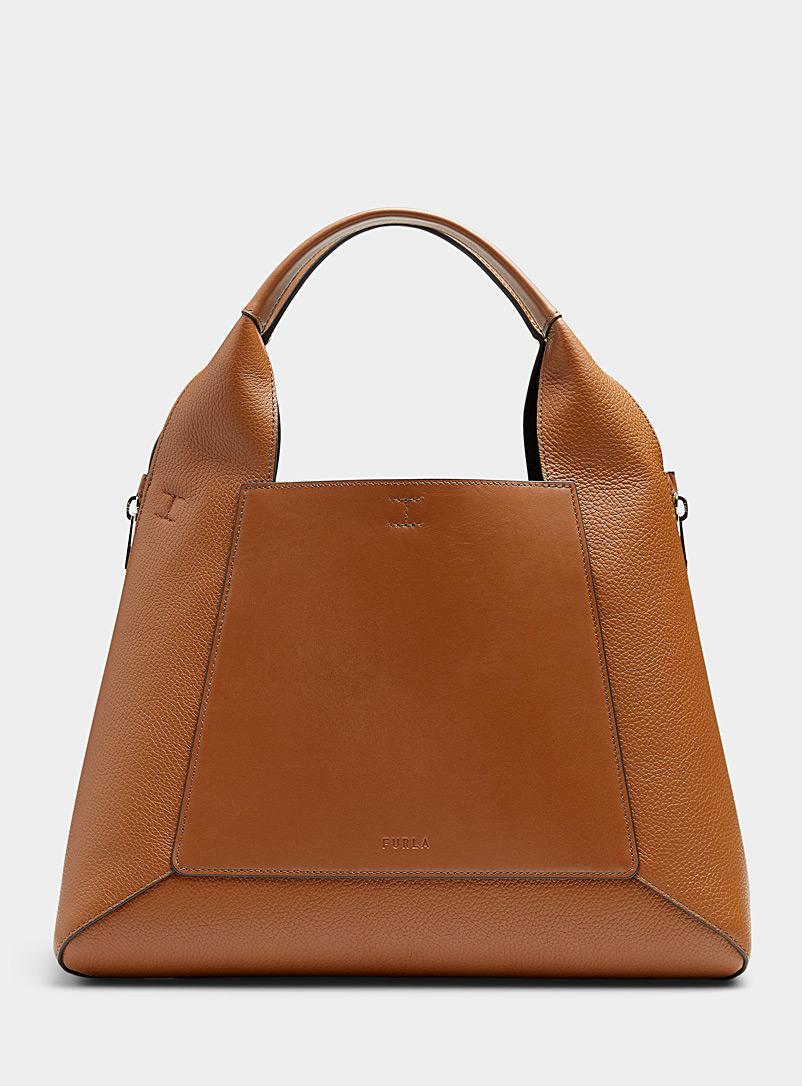 Furla Brown Gilda leather saddle bag for women