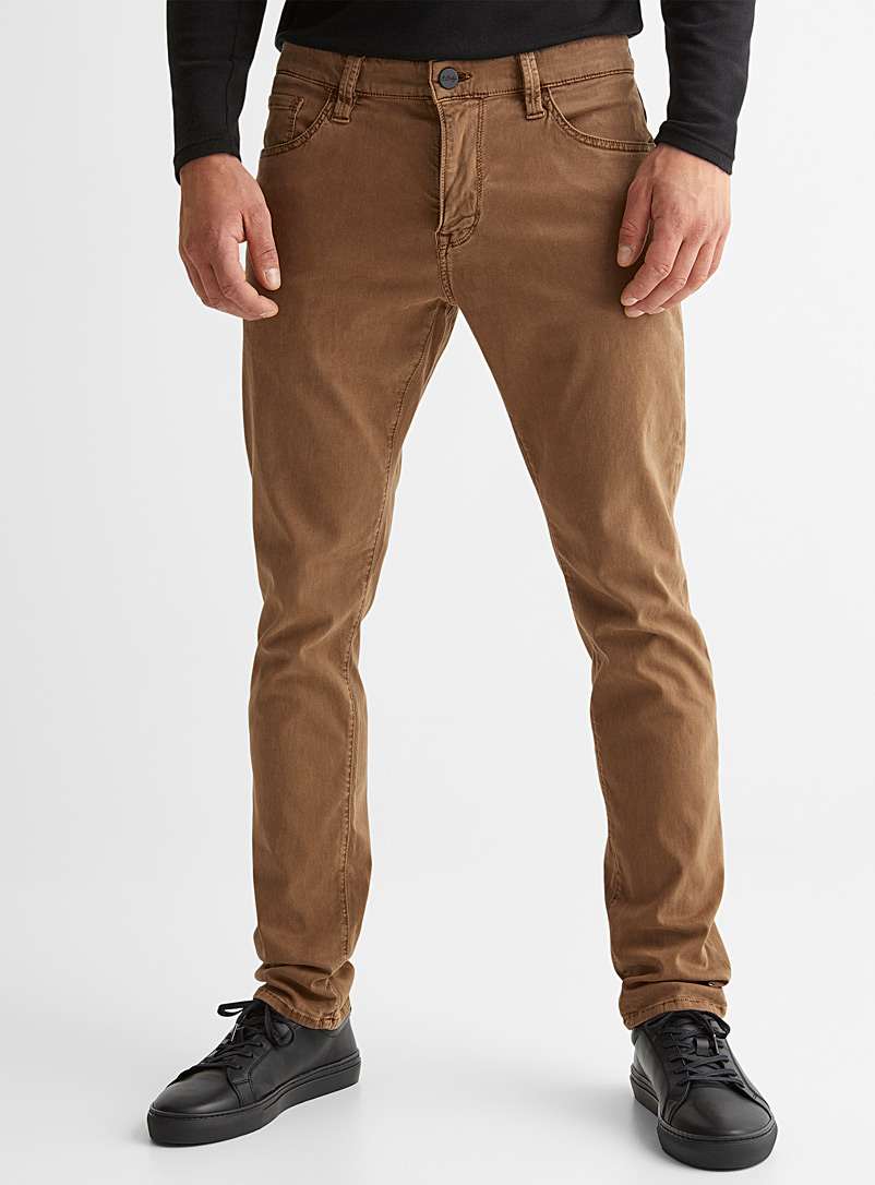 34 Heritage: Le pantalon twill Cool à 5 poches Coupe étroite Beige pâle pour homme