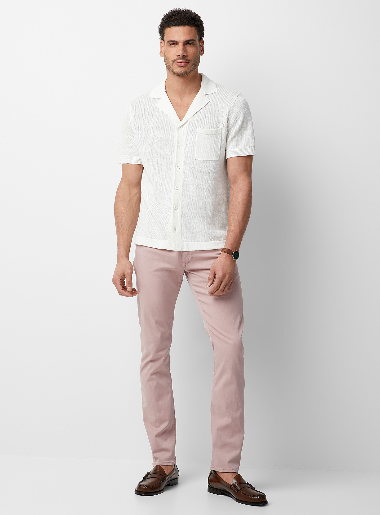 34 Heritage Cool Stretch Twill Pant Tapered Fit In Dusky Pink
