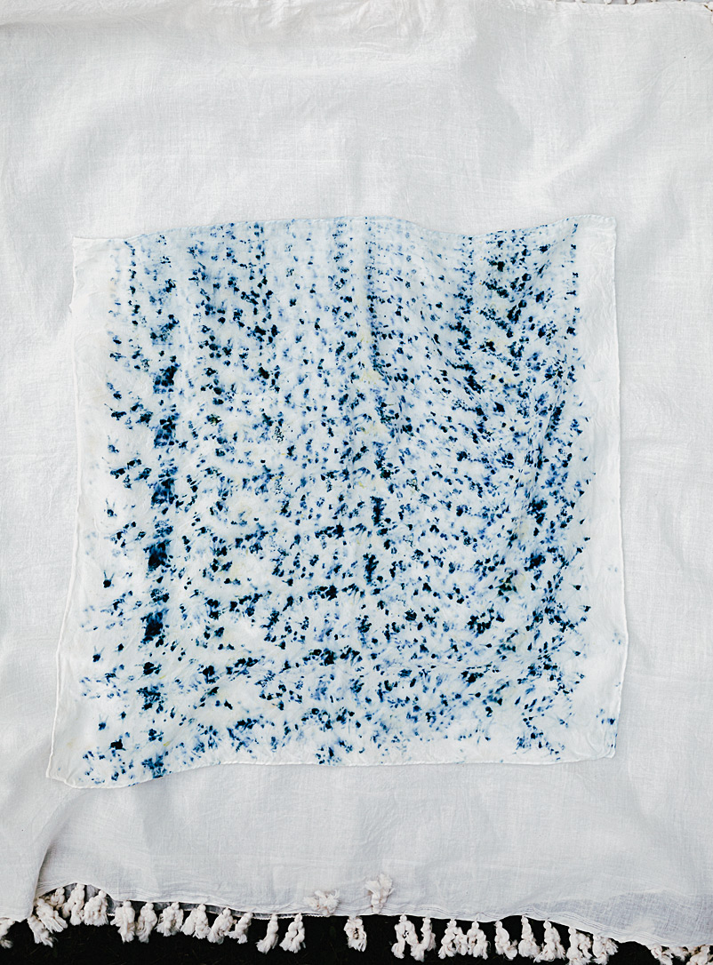 Tinta by Masagana Flower Farm Blue Floral silk scarf