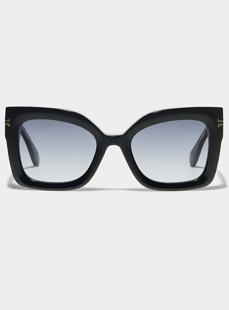 Marc Jacobs: Les lunettes de soleil carrées œil de chat massives Noir pour femme