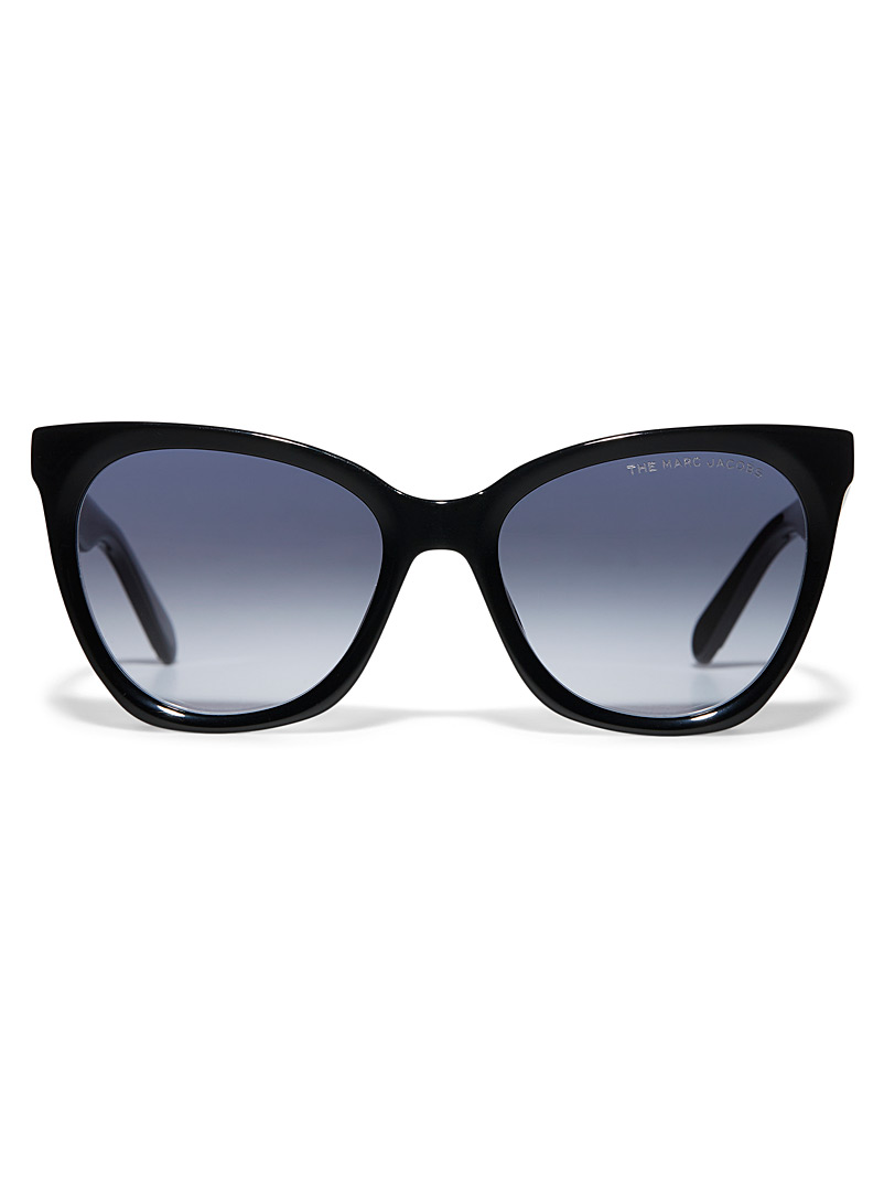 The Marc Jacobs: Les lunettes de soleil œil de chat noir intégral Noir pour femme