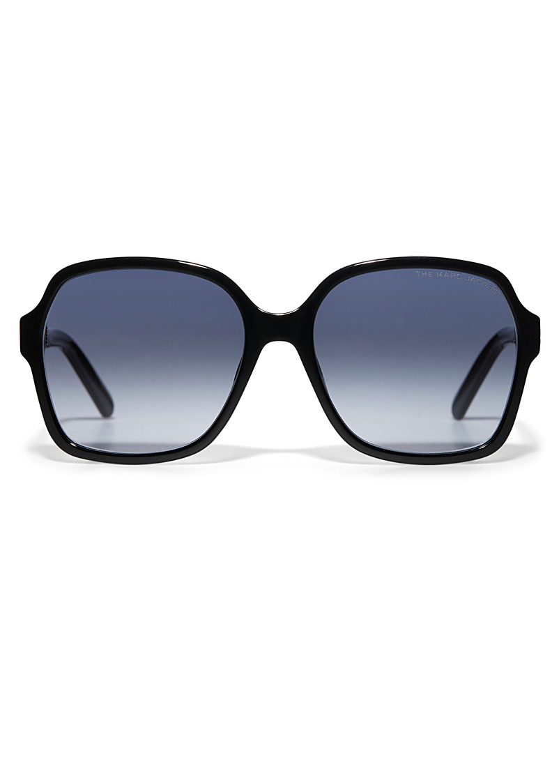 Marc Jacobs: Les lunettes de soleil carrées accents dorés Noir pour femme