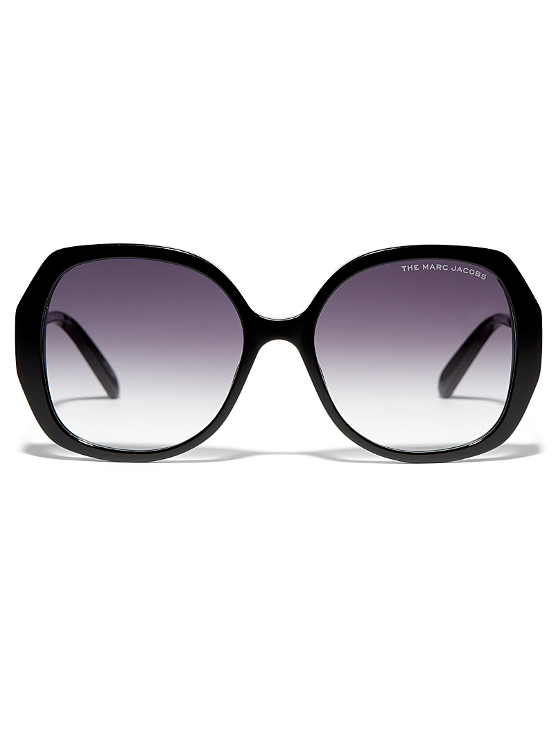 The Marc Jacobs Black Golden logo fly sunglasses for women