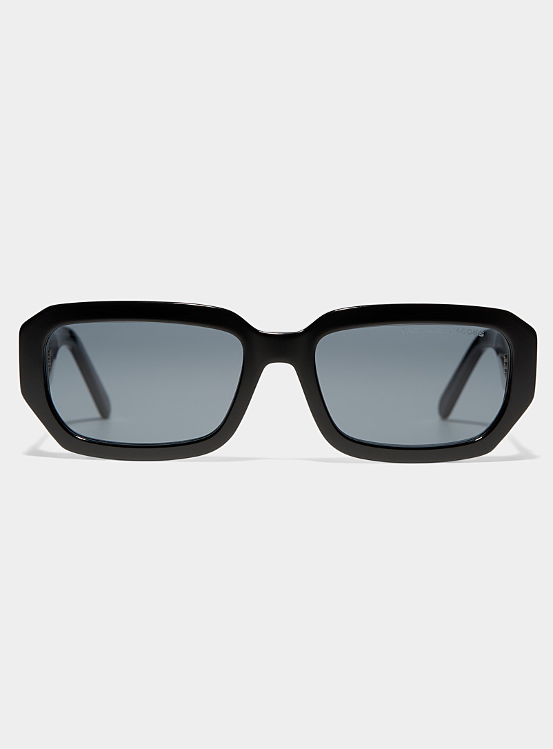 The Marc Jacobs: Les lunettes de soleil rectangulaires logo relief Noir pour femme