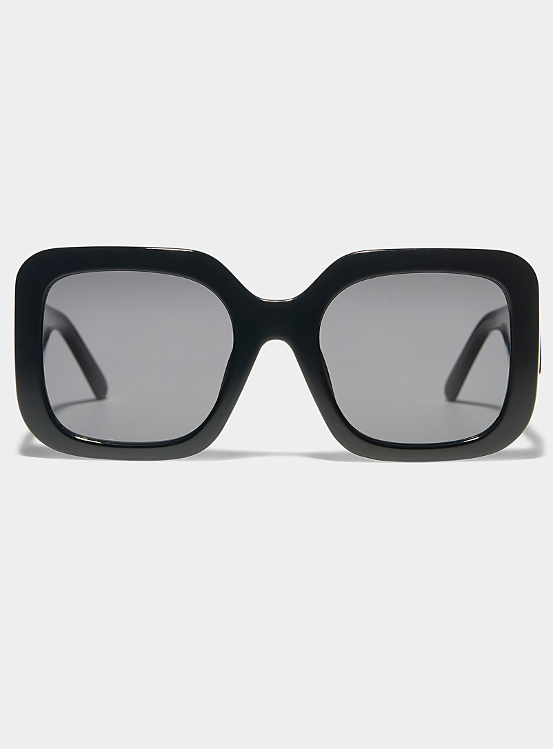 Marc Jacobs: Les lunettes de soleil carrées massives noir lustré Noir pour femme