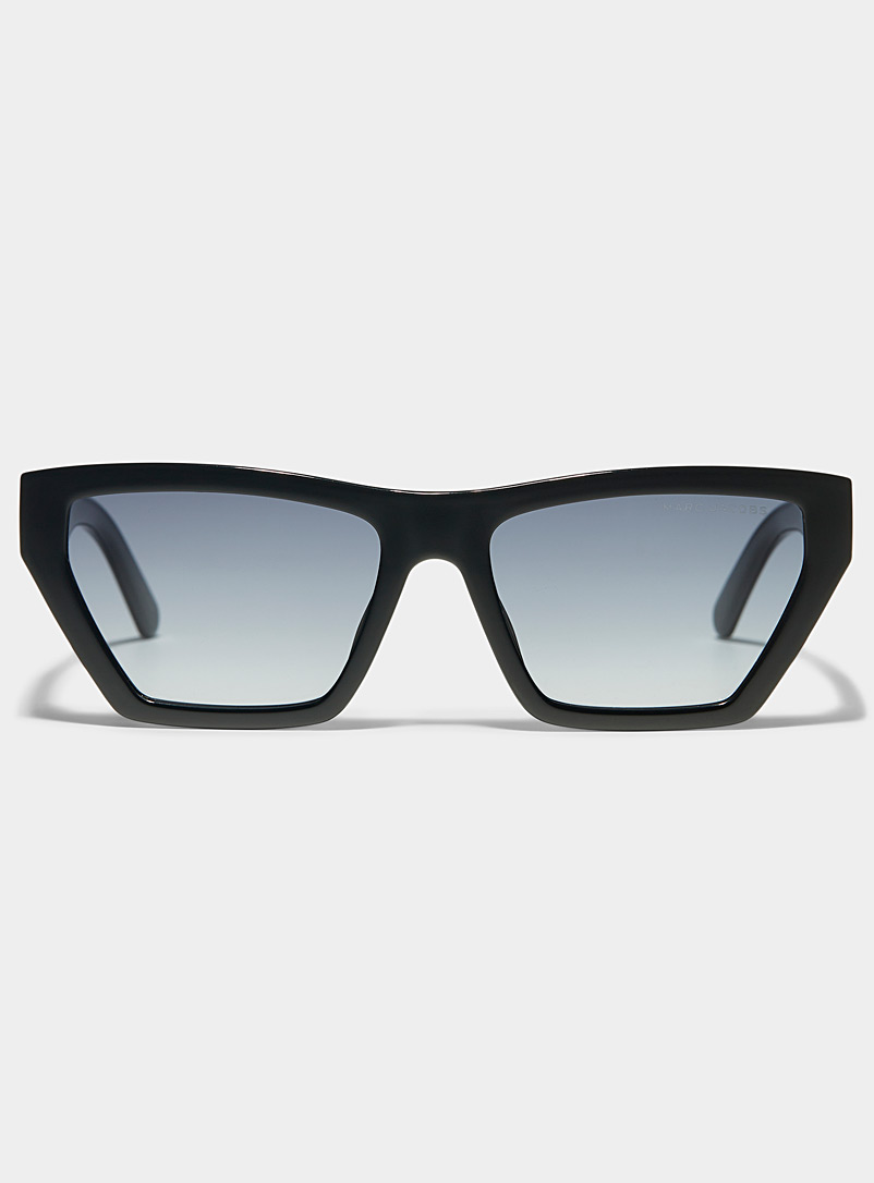 Marc Jacobs: Les lunettes de soleil anguleuses signature relief Noir pour femme