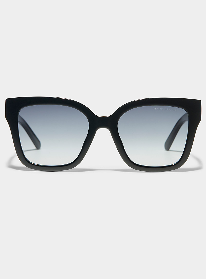 Marc Jacobs: Les lunettes de soleil carrées surdimensionnées logo relief Noir pour femme