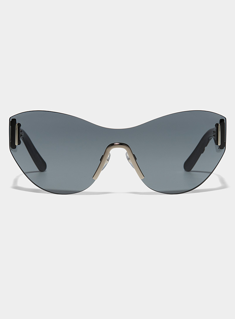 Marc Jacobs: Les lunettes de soleil visière relief signature Noir pour femme