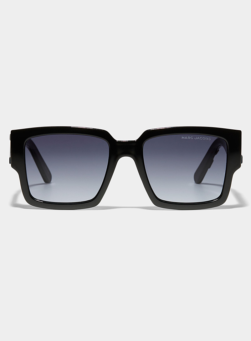 Marc Jacobs: Les lunettes de soleil carrées relief signature Noir pour femme