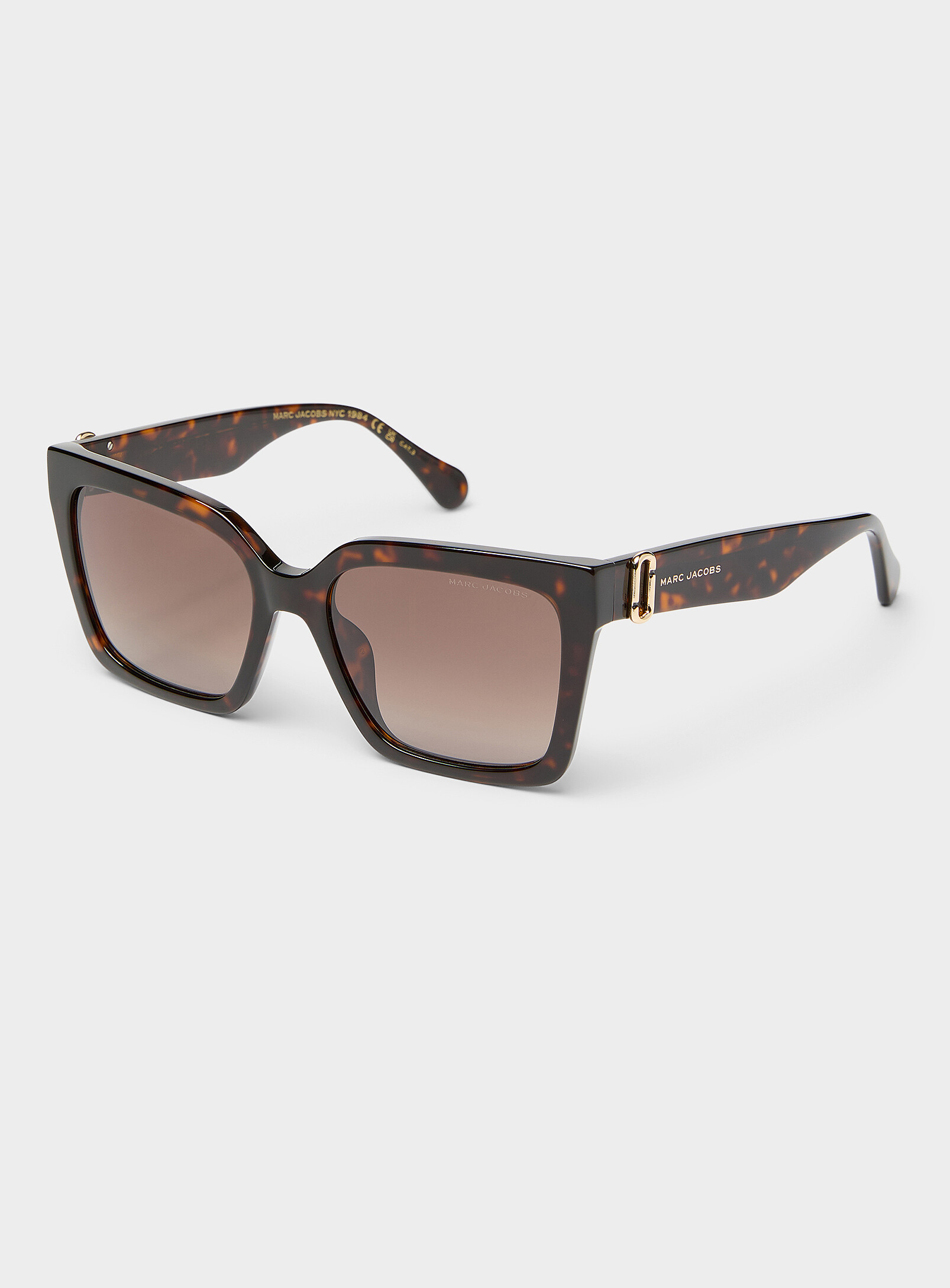 Marc Jacobs - Les lunettes de soleil carrées angulaires (Femme, Brun)
