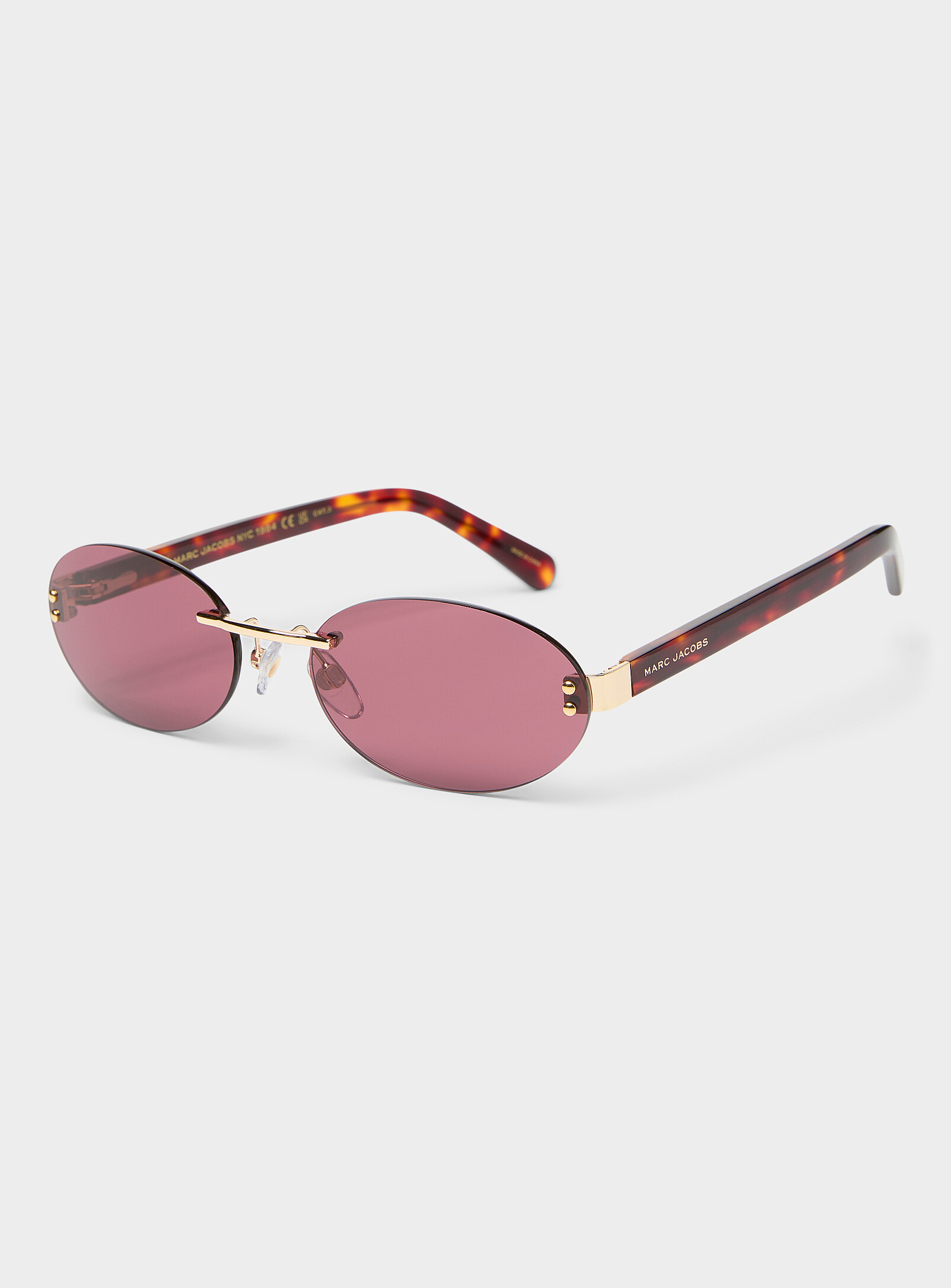 Marc Jacobs - Les lunettes de soleil ovales sans bordure (Femme, Assorti)