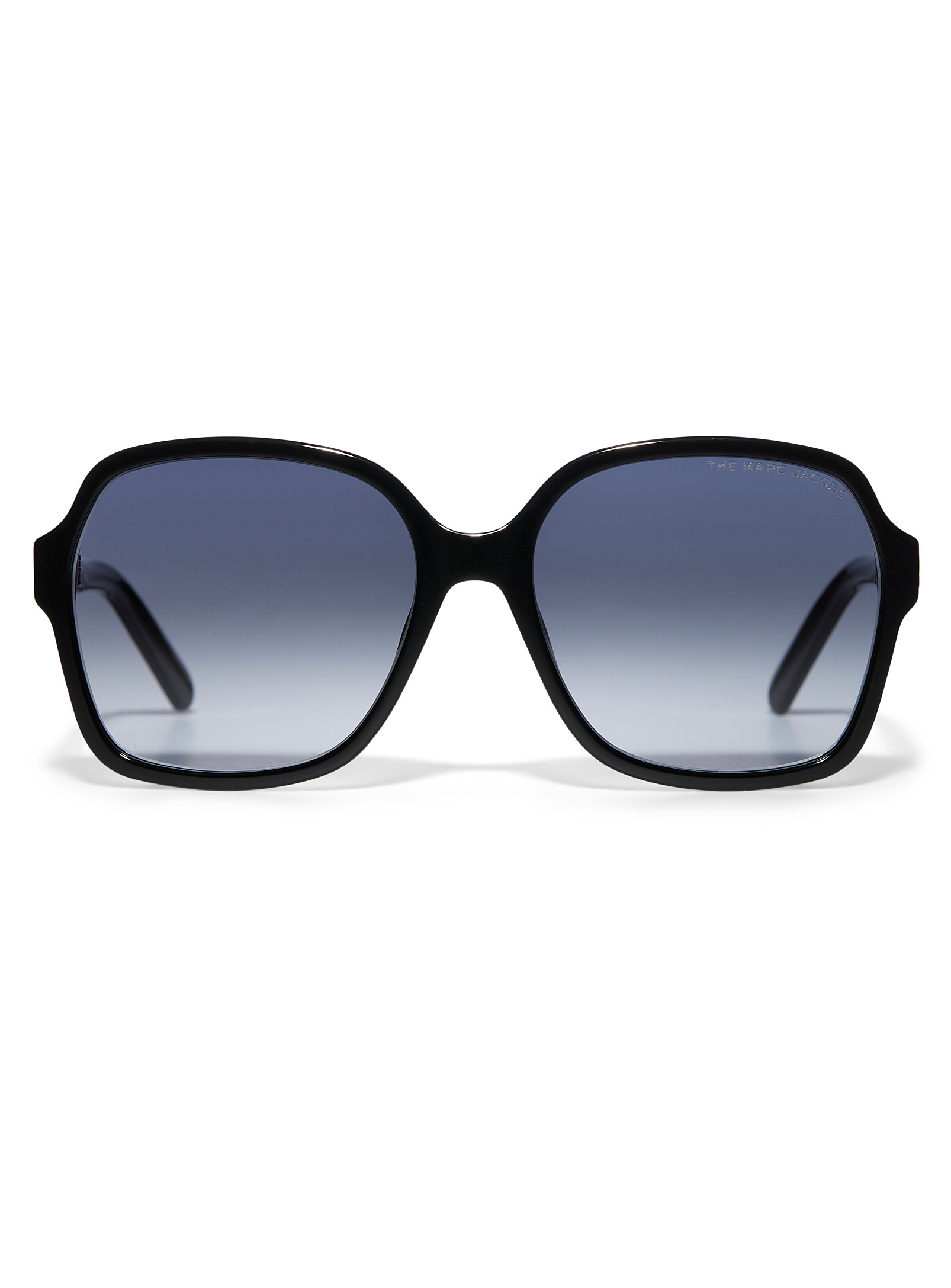 Marc Jacobs Gold-accent Square Sunglasses In Black